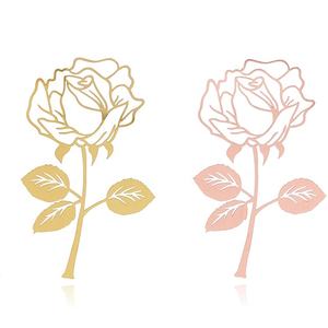 Marque de livres, marque-Page Rose ajouré en métal exquis, Simple et élégant, pour Page - Product Image 1