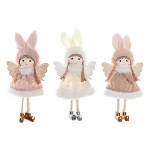 Creative Christmas Fabric Doll Pendants Kids Cute Cartoon Angel Girl Plush Stuffed Accessories for Christmas Decoration Gifts