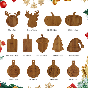 Giáng sinh phục vụ khay Platter charcuterie Hội Đồng Quản trị tre gỗ đế lót ly phục vụ món ăn cắt <span class=keywords><strong>Board</strong></span> mộc mạc bảng tấm cho Đảng - Product Image 3