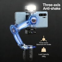 Stabilisateur portable M03 Gimbal-3 - Anti-tremblement, suivi IA du visage, microphone cravate, télécommande sans fil pour caméras vidéo