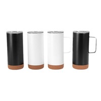 DAJI HYDRO Tasse à café isotherme en acier inoxydable 500 ml, forme cola, double paroi, sans BPA, avec logo personnalisé et base en bois, pour le bureau