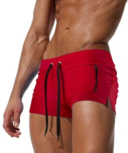 Bóxers de Baño para Hombre al por Mayor, de Color Liso, de Cintura Baja, Casuales, Cortavientos, de Secado Rápido, para Playa - Product Image 4