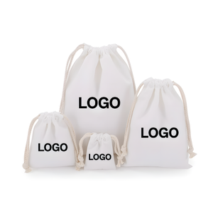 Bolsas de Regalo Promocionales al por Mayor, Ecológicas, a Prueba de Polvo, con Logotipo Personalizado Impreso, Bolsas de Lona de Algodón con Cordón - Product Image 1