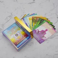 Cartes de tarot personnalisées en gros d'usine, impression personnalisée, feuille d'or et d'argent, cartes de tarot laser, cartes d'oracle, jeu avec livret, boîte à couvercle et fond