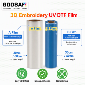 GOOSAM Rollo de Película UV DTF al por Mayor, UV 3D de Una Cara AB, Efecto Bordado en Relieve, 30cm 60cm para Impresora Textil Personalizada - Product Image 4