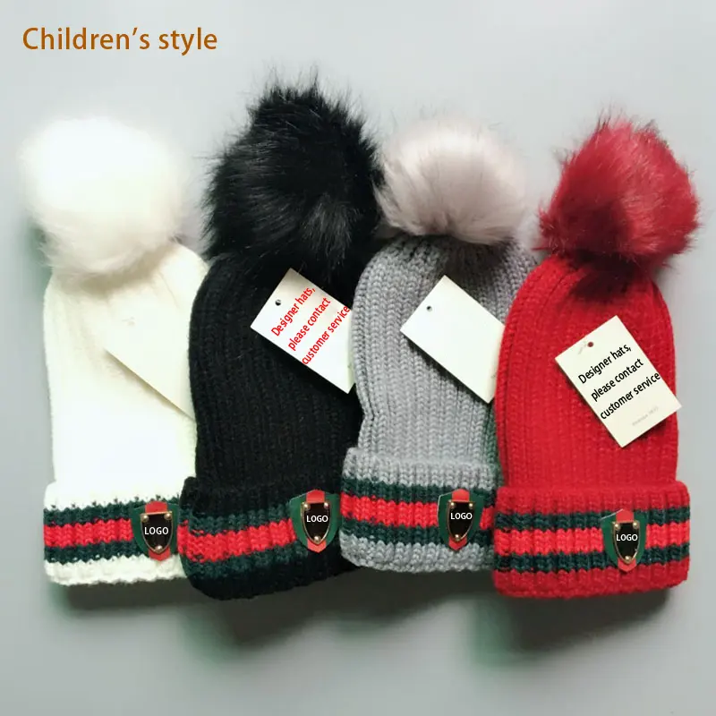 양모 공 언로드 사랑스러운 어린이 니트 모자 가을 겨울 새로운 따뜻한 아기 모자 디자이너 모자