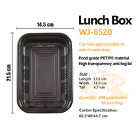 20 Boîtes Bento jetables en PP, rectangulaires, épaissies, de qualité alimentaire, pour nouilles, sushis, plats à emporter, écologiques