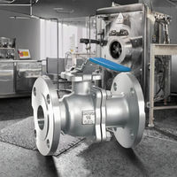 Vanne à boisseau sphérique robuste en acier inoxydable ASME B16.34 CF8M CF8 DN50 2PC à brides à passage plein pour systèmes de gaz de production d'énergie