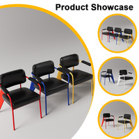 Chaise de maison et de bureau moderne de qualité supérieure avec accoudoir rembourré pour salle à manger étude thé maquillage loisirs pour hôtel