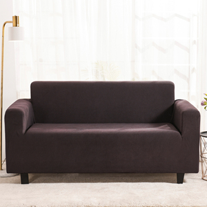 5 adapté aux besoins du client de haute qualité protection solaire polyester spandex brun doux <span class=keywords><strong>housse</strong></span> de <span class=keywords><strong>canapé</strong></span> extensible - Product Image 1