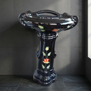 Grand lavabo rectangulaire en céramique de luxe sur piétement, lavabo de salle de bain design - Product Image 4