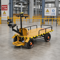 Chariot à plateforme électrique à 4 roues pour charges lourdes, chariot de manutention robuste pour entrepôt industriel