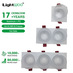 <span class=keywords><strong>Spot</strong></span> encastré LED double tête carrée blanc, <span class=keywords><strong>spot</strong></span> COB rond carré, boîtier de <span class=keywords><strong>spot</strong></span> GU10, cadre de module LED MR16, luminaire en PC - Product Image 2