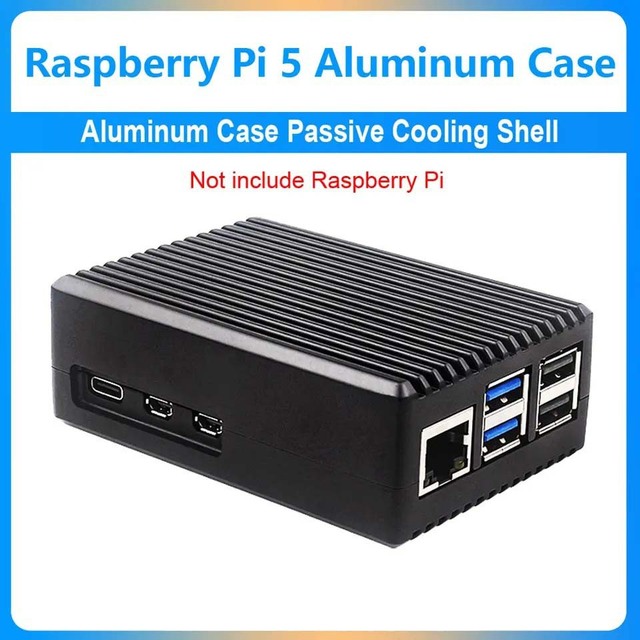 Raspberry Pi 5 Generation Passive Cooling Aluminum Alloy Case Striped Not Includes Raspberry Pi