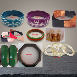 Bracelet pour femme en résine ivoire, style religieux, multicolore, pièce unique, forme boule, serti en cercle, BS, pour cadeaux de mariage - Product Image 1