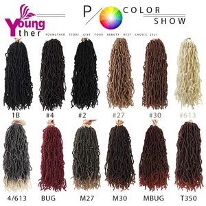 Nu Locs Crochet Tóc Bện Dài Mềm Locs 36Inch Crochet Tóc Pre-Vòng Nữ Thần Locs Xoăn Sóng Tóc Tổng Hợp - Product Image 3