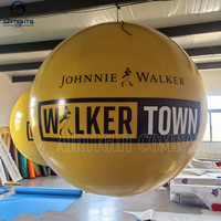 Sphère gonflable à l'hélium de 2 m de diamètre, jaune ou couleur personnalisée, ballon à l'hélium en PVC avec impression de marque