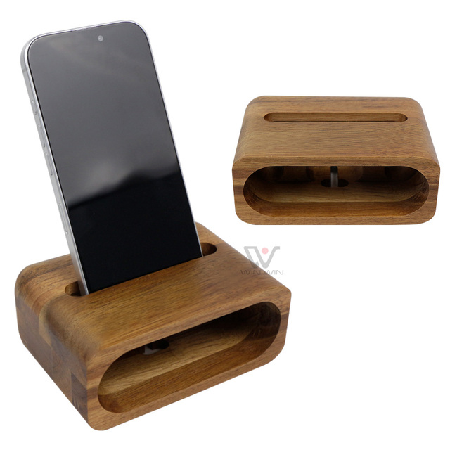 Wholesale Wooden Bamboo Physical Acoustic Phone Amplifier Eco-Friendly Desk Stand & Natural Sound Amplifier for Smartphones