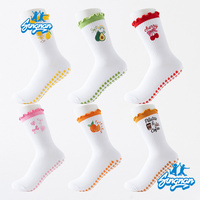 Chaussettes de Pilates antidérapantes pour femmes, chaussettes de yoga antidérapantes, chaussettes de sport mignonnes antidérapantes pour la barre et l'entraînement