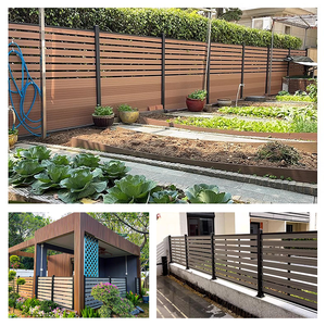 Panneaux de clôture murale en aluminium WPC de 2 mètres faciles à installer pour jardin extérieur Clôture de sécurité bon marché avec surface enduite Faible entretien - Product Image 3