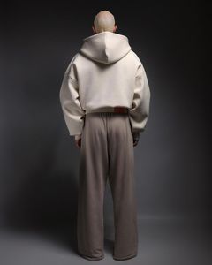 Fabricants de vêtements personnalisés – Sweats à capuche imprimés 100 % coton pour hommes, en molleton, unisexe, épais, coupe oversize et courte - Product Image 2