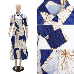YQY10356 Nouvelle Collection Robes Chemises d'Été pour Femmes – <span class=keywords><strong>Robe</strong></span> <span class=keywords><strong>Longue</strong></span> Imprimée Décontractée à Taille Haute Irrégulière et Cardigan Maxi - Product Image 6