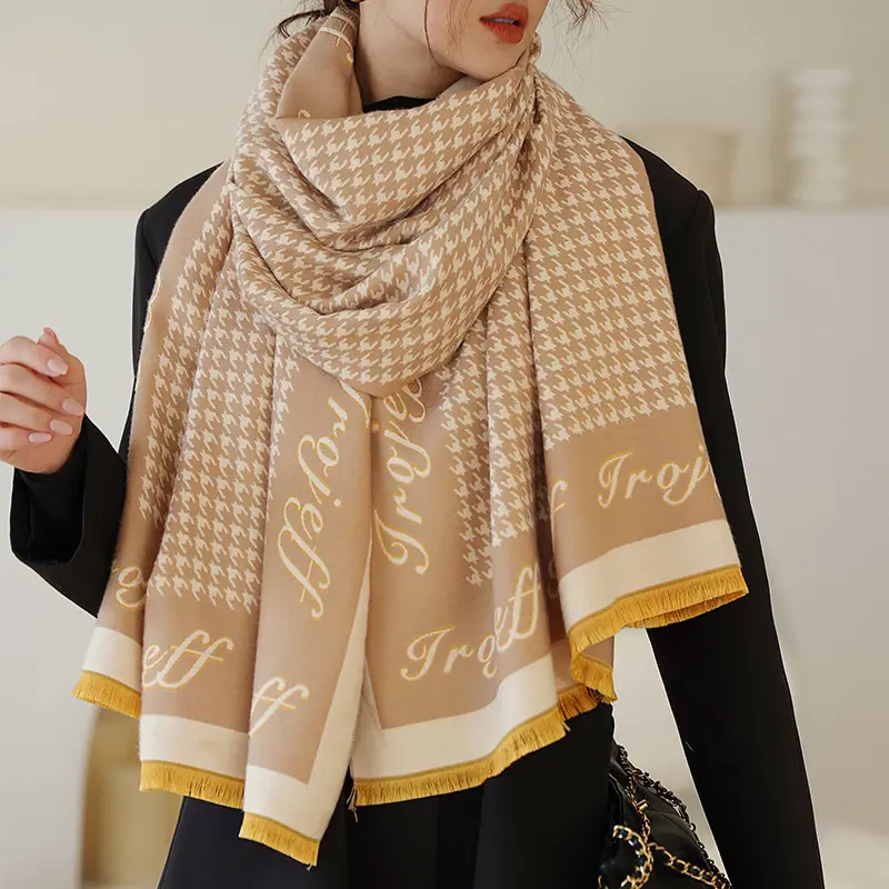 Luxe Merk Winter Sjaal Vrouwen Kasjmier Warm Pashmina Foulard Lady Paard Sjaals Vrouwelijke Deken Dikke Zachte Sjaals Sjaals