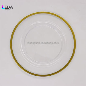 LEDA Wholesale Gold Rim Charger <b>Plates</b> With Beaded Rim 13 Inch <b>Plastic</b> Acrylic Round <b>Dinner</b> <b>Plate</b> Chargers Decorative <b>Plates</b> - Product Image 1
