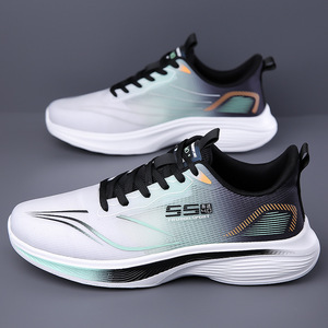 Zapatillas de correr de malla para hombre, ligeras, transpirables, con suela acolchada, zapatillas deportivas para primavera, verano y otoño, talla 7 a 13 - Product Image 4