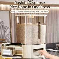 Distributeur de riz transparent hermétique, anti-humidité et anti-insectes, grande capacité, avec minuterie, pour céréales et farine de cuisine