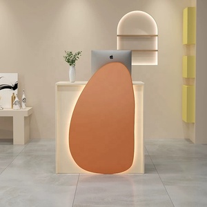 Hiện Đại Sang Trọng Màu Trắng Bằng Gỗ Kích Thước Nhỏ Bàn Tiếp Tân Bền Bàn Tiếp Tân Cho Vẻ Đẹp Salon Tóc Salon Móng Tay - Product Image 3