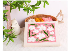 <span class=keywords><strong>Kit</strong></span> de <span class=keywords><strong>bordado</strong></span> personalizado DIY con marco cuadrado de flores rusas para principiantes - Product Image 6