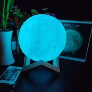 Lampada lunare con stampa PLA 12/15/18/20/24 CM USB ricaricabile luce lunare luminosa 16 colori cambia Lampara <span class=keywords><strong>Luna</strong></span> per la decorazione della camera dei bambini - Product Image 5