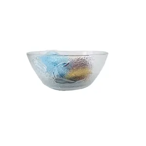frosted mini size sauce glass bowl engraved lines pattern nuts glass container small pieces cookies snacks glass bowl