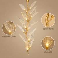 Lámpara de Techo Colgante LED JYLIGHTING Art Deco con Diseño de Hojas Doradas Hechas a Mano para Restaurante o Banquete