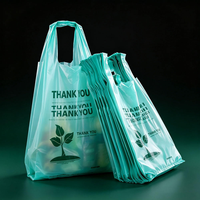 Sacs en plastique biodégradables personnalisés en gros pour supermarchés et épiceries, sacs en forme de gilet, sacs en forme de T-shirt, sacs d'emballage en plastique