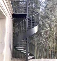 DIY Spiral-Treppenbausatz aus Eisen Metallstufen für Außenbereich Platzsparend Einfache Installation Vorgefertigt Anpassbare Höhe