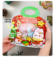 Sacs d'emballage de bonbons en plastique portables de haute qualité avec motif de Noël de dessin animé, autoportants, réutilisables, en PET premium, vente en gros