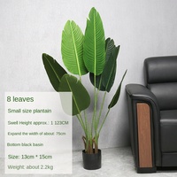 Vente en gros de paradis d'oiseau de plante verte de simulation avec la banane et l'arbre artificiel de bonsaï de voyageur pour la décoration d'intérieur