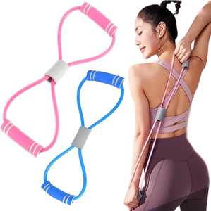 Cuerda elástica de tensión en forma de 8 de TPE para ejercicio de brazos y músculos, con logo personalizado, para yoga y pilates, expansor de pecho en forma de 8, tubo elástico. - Product Image 6