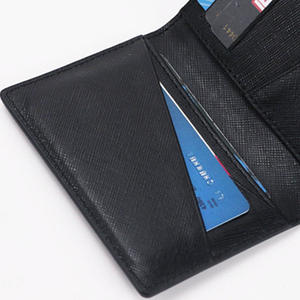 Porte-cartes d'<span class=keywords><strong>identité</strong></span> de crédit de luxe pour hommes Porte-monnaie Slim Saffiano Porte-cartes en cuir véritable Portefeuille - Product Image 3