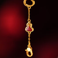 Bracelet en forme de gourde dorée pour femmes TANGPEI, pendentif en émail rouge, bijoux en métal tendance