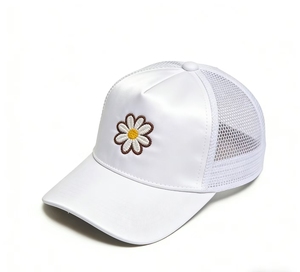 Gorra Trucker de Malla Bordada con Margaritas para Mujer, Gorra de Béisbol Transpirable, Protección Solar de Verano - Product Image 2