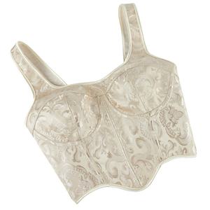 Corsé Corto Vintage de Encaje Floral para Mujer con Control Firme, Tejido Jacquard Transpirable y Ecológico <span class=keywords><strong>en</strong></span> Color Albaricoque - Product Image 6