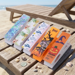 Pinces à serviettes de plage géantes personnalisées à impression intégrale, motifs variés (tropicaux, floraux, cactus, Halloween), grandes pinces en plastique coupe-vent pour piscine - Product Image 1