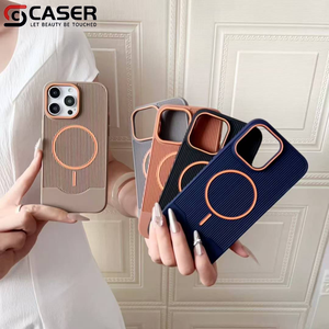 เคสโทรศัพท์เคลือบเงาทันสมัยสำหรับ <span class=keywords><strong>iPhone</strong></span> 17 16 15 14 <span class=keywords><strong>Pro</strong></span> Max ดีไซน์ลายเส้นสไตล์อินส์ รองรับการชาร์จไร้สายแบบแม่เหล็ก สีพื้น - Product Image 2