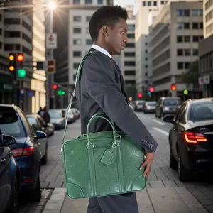 individuelle hohe qualität mode echtes echtes leder business-akte tasche herren laptop schulter handtasche