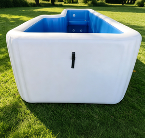 Piscine gonflable d'angle irrégulière en L, robuste et étanche, pour <span class=keywords><strong>spa</strong></span> de nage extérieur, jardin et divertissement aquatique familial - Product Image 1
