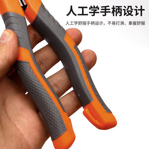 Jeu de pinces de bricolage 60 mm en acier au chrome vanadium, mâchoires dentelées, poignée orange, multifonctionnel, pour électriciens - Product Image 5