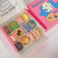Boîtes à donuts personnalisées avec logo, avec séparateurs, 6 sections, contenants alimentaires pour biscuits, pâtisserie, boîtes en papier pour donuts, gâteaux, macarons, emballages